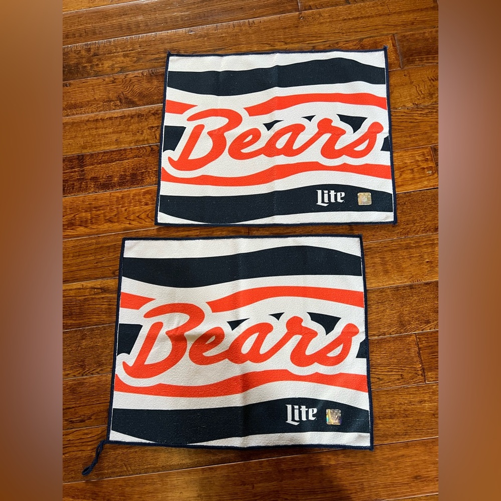 Chicago Bears Football Miller Lite Rally Towels Set of Two (2)